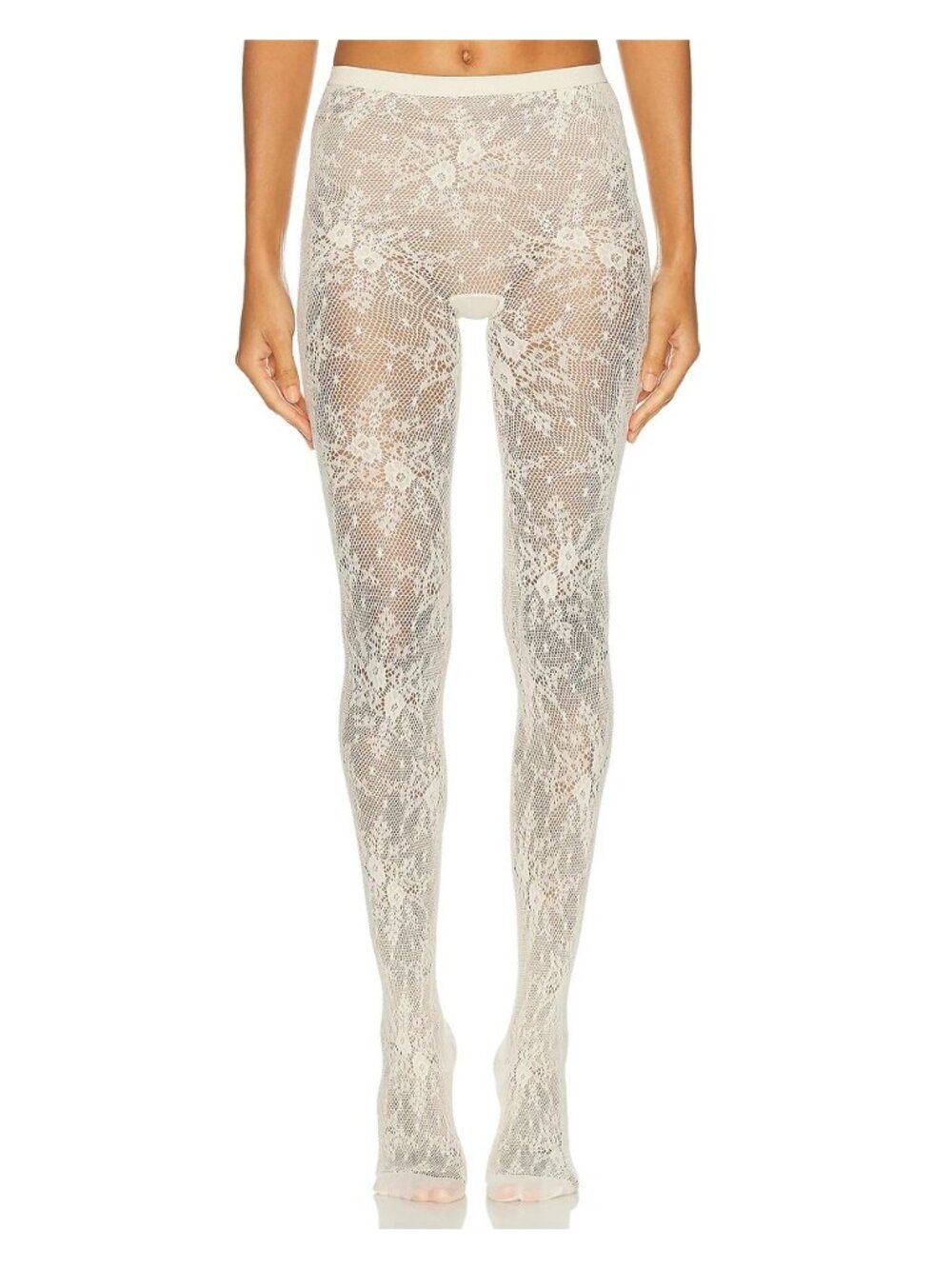 SWEDISH STOCKINGS Rosa Lace Tights in Ivory